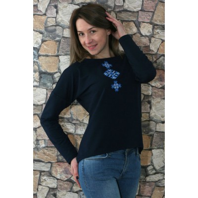 Embroidered sweatshirt "Dream" blue